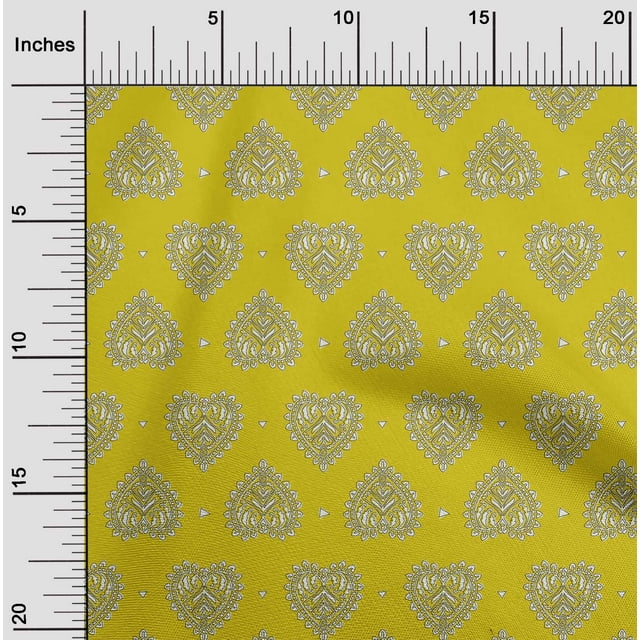 oneOone Polyester Lycra Fabric Floral Block Printed Craft Fabric BTY 56 Inch Wide