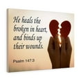 thumbnail image 5 of Scripture Walls Psalm 147:3 Heals the Broken Bible Verse Canvas Christian Wall Art Ready to Hang Unframed, 5 of 12
