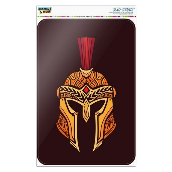 Trojan Greek Spartan Warrior Helmet Gold And Red Home Business Office Sign