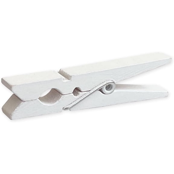 Wooden Small Clothespins 1-7/8" 4.8cm 50 Pieces Per Pack (White)