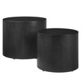 thumbnail image 6 of Coffee Sofa Side End Table, Set of 2, round, Black, Wood, Living Room Lounge Cafe Lobby Hospitality Restaurant, Modern Contemporary, HB37179, 6 of 11