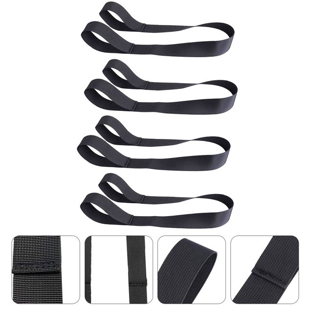 Minkissy 4 Pcs Bottes de Ski à Sangle Accessoires de Ski Polyester Noir pour Hommes Femmes