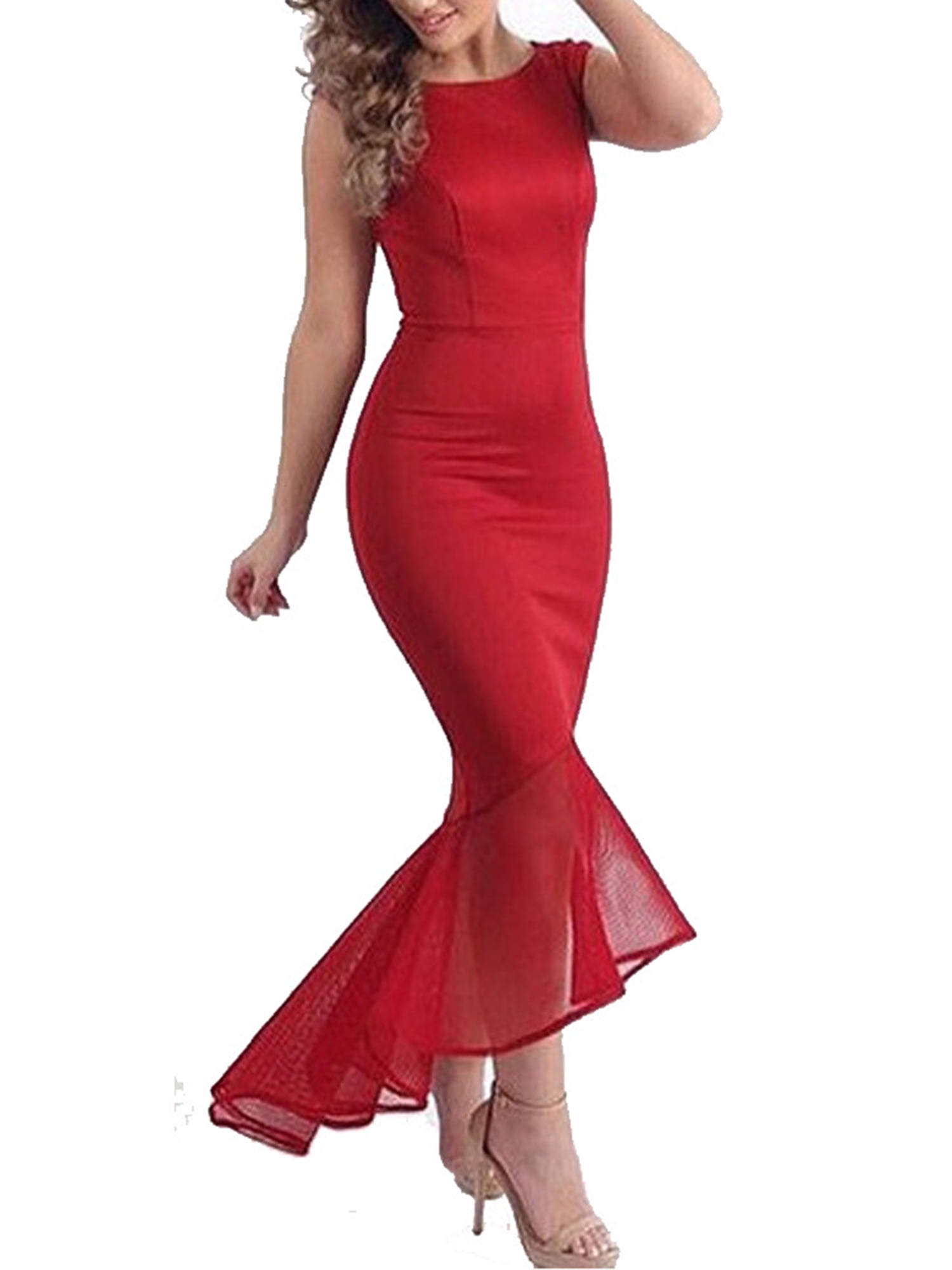 red maxi ball dress
