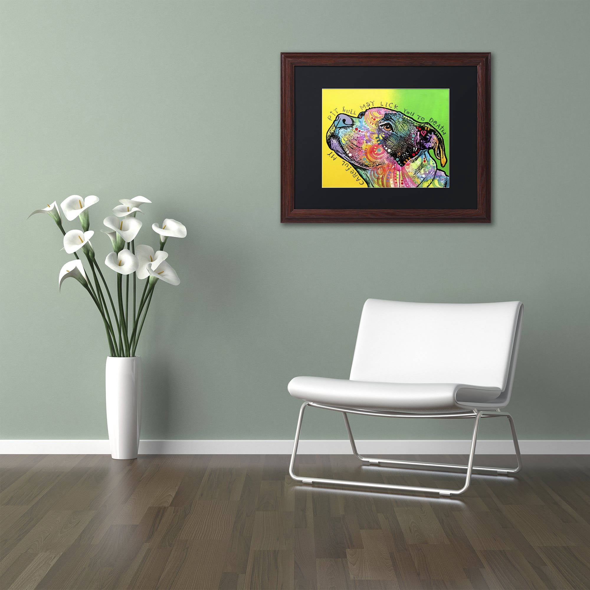 Trademark Fine Art 'Lick You to Death' Canvas Art by Dean Russo, Black Matte, Wood Frame
