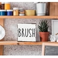 thumbnail image 4 of Zomyto 5"x5" Bathroom Decor,Brush Wood Box Sign Desk Decor,Rustic Wooden Block Box Sign Decoration For Bathroom Washroom Restroom Toilet, 4 of 6