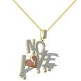 thumbnail image 2 of Custom Piece 29+ Grams 14K Yellow Gold Finish 3.50 Cwt. Simulated Diamond Shattered Broken Heart No Love Pave Pendant Charm Chain Neckless Set 2'', 2 of 6