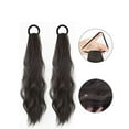 thumbnail image 4 of LANFENG Curly Ponytail Extension with Hair Tie Hair Natural Black 17 Inch Hair Wig Elastic Band Wave Fake Ponytail Wigs Accessories for Women Daily 2PCS, 4 of 5