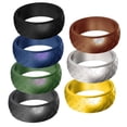 thumbnail image 1 of 7 Unidades de Bodas de Caucho Multicolor para Hombres rico y , Talla 13 Fernando Banda de anillo de silicona, 1 of 8