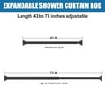 thumbnail image 4 of Ktinnead Shower Curtain Rod 43-72 inches Matte Black, Never Rust and Non-Fall Down Spring Tension Curtain Rod,304 Stainless Steel Shower Rod,Heavy Duty, 4 of 10