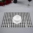 thumbnail image 2 of MKHERT Classical Black and White Houndstooth Checkered Pattern Placemats Table Mats for Dining Room Kitchen Table Decoration 12x18 inch,Set of 6, 2 of 4