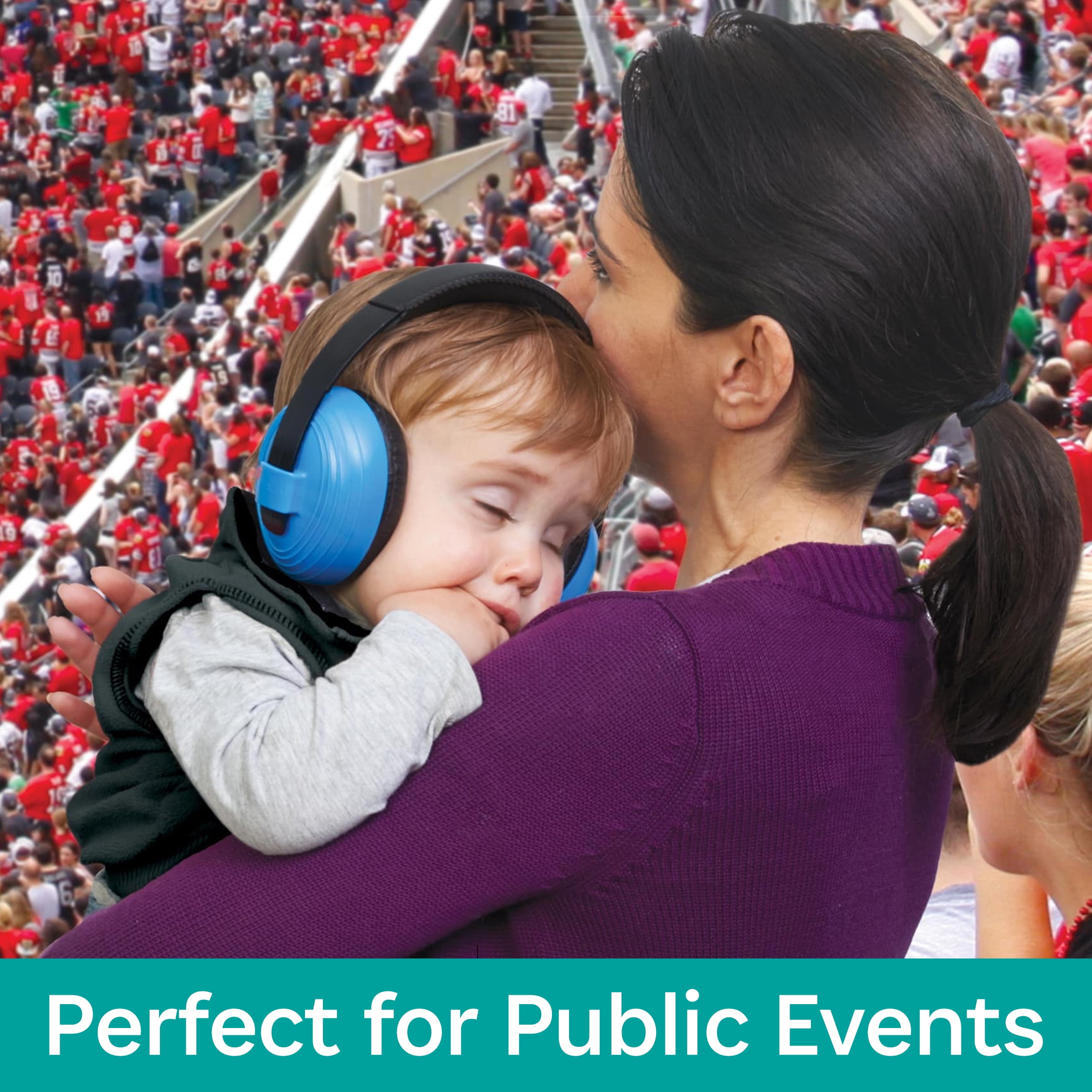 KidCo Whispears S830 Blue- Baby Ear Protection Headphones, Noise Cancelling Ear Muffs for Babies, Toddlers, & Infants