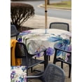 thumbnail image 4 of Blue Purple Flowers Outdoor Tablecloth - 60x60 Inch Square Dining Table Cover, Spring Seasonal Botanical Florals Waterproof Outdoor Table Cloth with Umbrella Hole & Zipper for Picnic/Patio/Party, 4 of 7