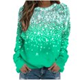 thumbnail image 1 of Bowake Sweat à Manches Longues à Sequins pour Femmes Col Rond Décontracté Hauts Pailletés pour Sortir Blouses de Fête, 1 of 4