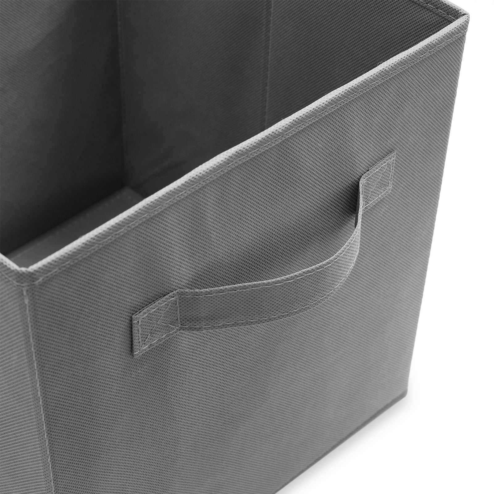 Casafield Set of 6 Fabric Storage Cube Bins, Gray - 11" Collapsible Foldable Cloth Baskets for Shelves and Cubby Organizers