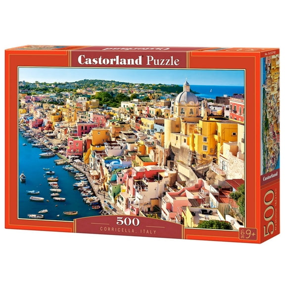 500 Piece Jigsaw Puzzle, Corricella, Italy, Seaside, Summer holiday place, Adult Puzzle, Castorland B-53742