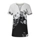 thumbnail image 4 of ICHUANYI Clearance Women's Fashion Summer V Neck Leisure Short Sleeve Buttons Printing Tops(Black, XXL) ICHUANYI WER2023081113356, 4 of 8