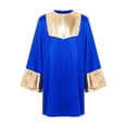 thumbnail image 3 of Hansber Kids Boys Praise Dance Top Long Sleeve Metallic Back Zipper Choir Church Worship Dance Stage Performance Tunic Top Royal Blue 12, 3 of 7