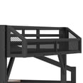 thumbnail image 5 of HICOMILA Queen Size Loft Bed with Storage Shelves and Built-in Wardrobe, Heavy-Duty Metal Loft Bed with Under-Bed Space, USB Ports and LED Lights, Black, 5 of 9