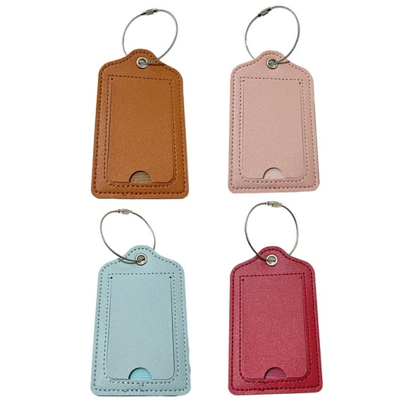 4 Pack Luggage Tags, Privacy Cover ID Label with Stainless Steel Loop and Address Card for Travel Bag Suitcasestyle:style 1;