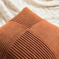 thumbnail image 4 of Fancy Homi 2 Pcs Rust Big Decorative Throw Pillow Covers 24x24 Inch for Living Room Couch Bed, Rustic Farmhouse Boho Home Decor, Soft Corss Corduroy Patchwork Square Terracotta Cushion Case 60x60 cm, 4 of 9