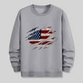 thumbnail image 5 of Wyobmus Mens Graphic Sweatshirt Usa.Flag Sweatshirt Casual Long Sleeve Round Neck Base Hoodless Sweatshirt Gray, 5 of 5