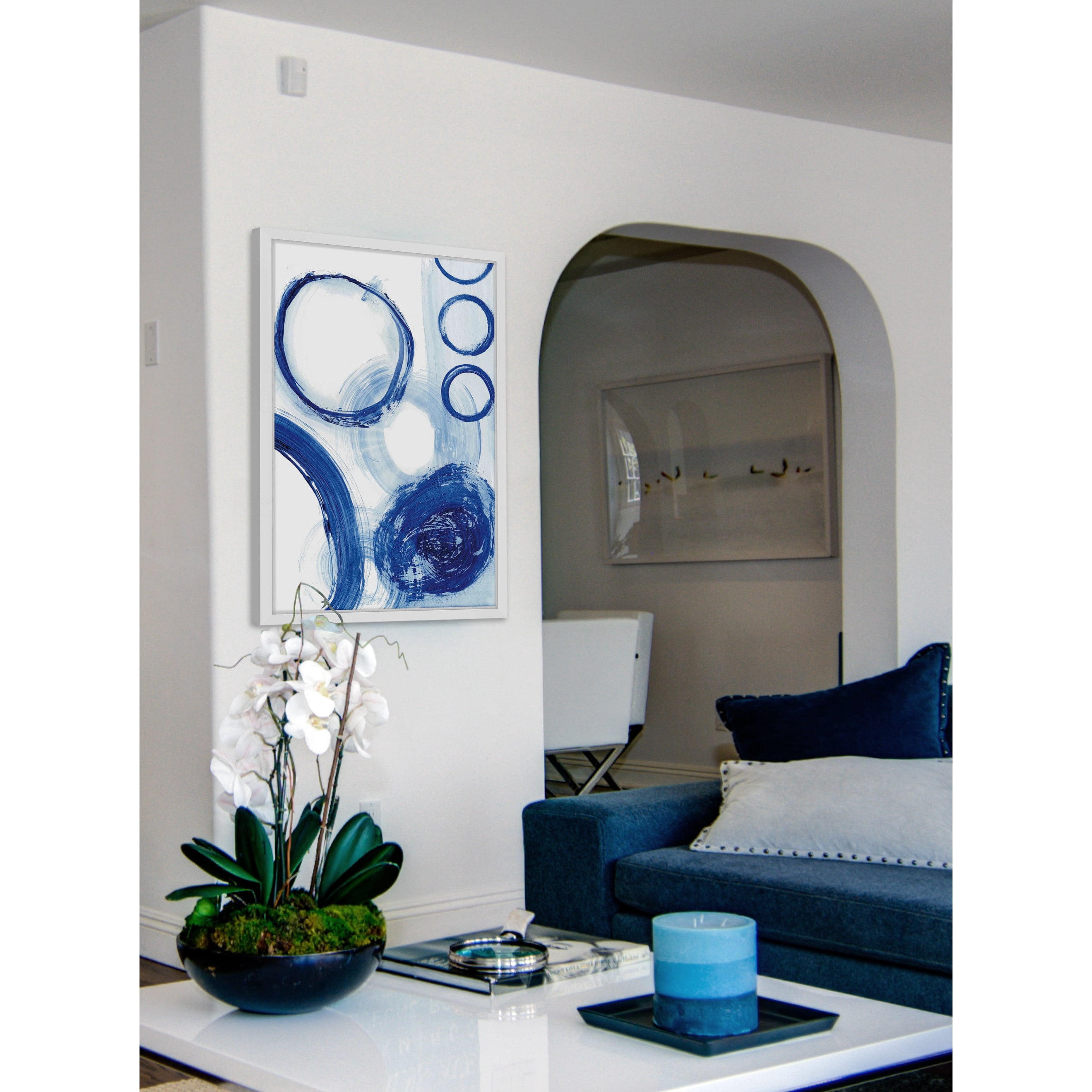 Marmont Hill "Blue Circle Study III" Framed Painting Print