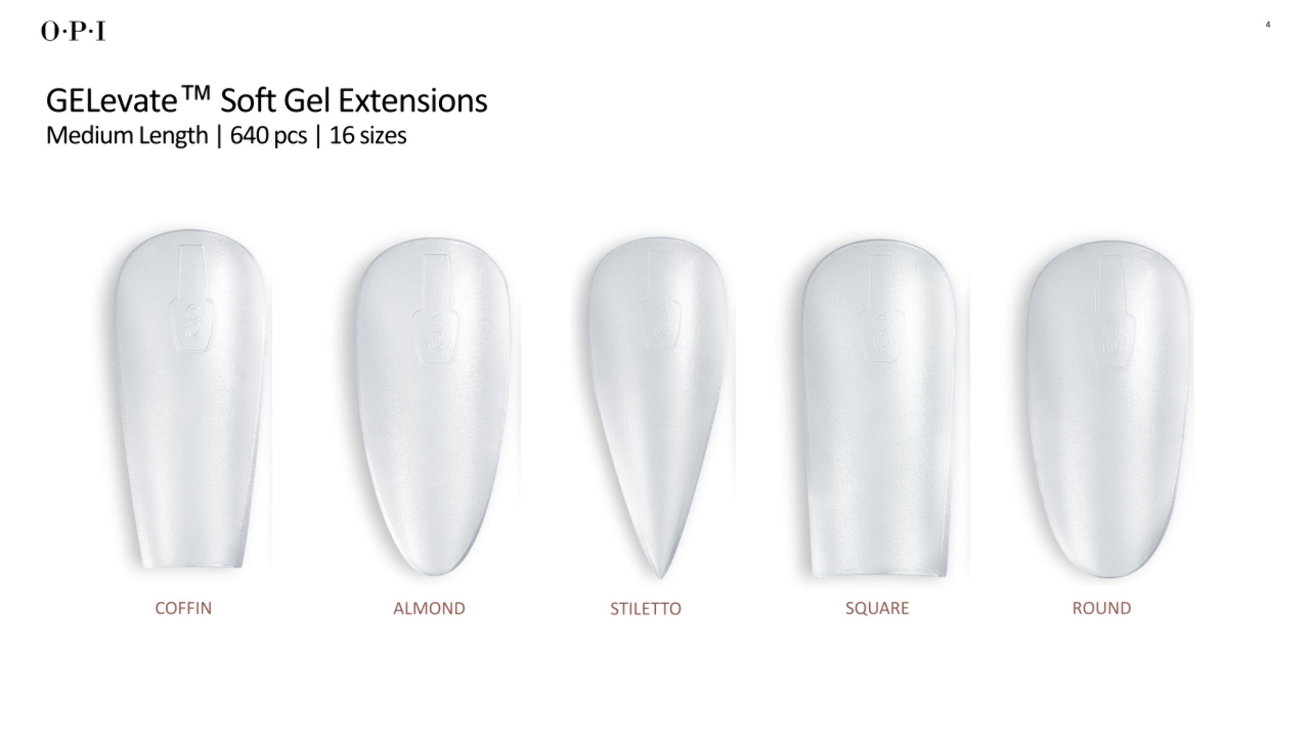 OPI GELevate Soft Gel Extensions / Square 640pcs