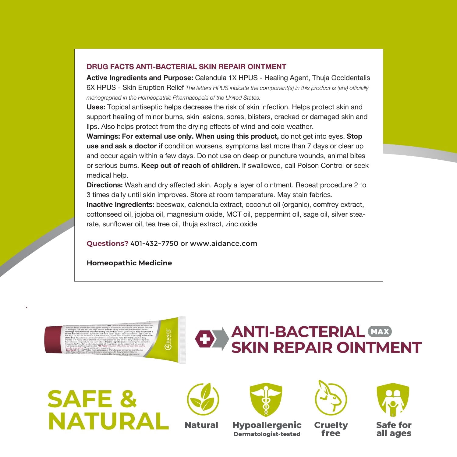 Terrasil Antibacterial Ointment MAX Strength Skin Repair, All-Natural, 3x Faster Healing (14gm Tube)