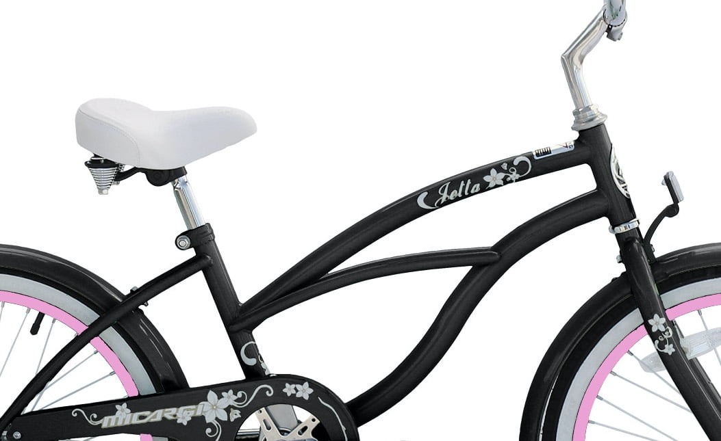 WonderWheels 20 In. Beach Cruiser Coaster Brake Single Speed Bicycle, Bike, Stainless Steel Spokes One Piece Crank Alloy Rims 36 H - Black