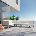 thumbnail image 2 of Lounge Sectional Sofa Set, Grey Gray Natural, Teak Wood, Outdoor Patio Balcony Cafe Bistro Garden Hospitality Restaurant, Modern Contemporary HB34471, 2 of 11