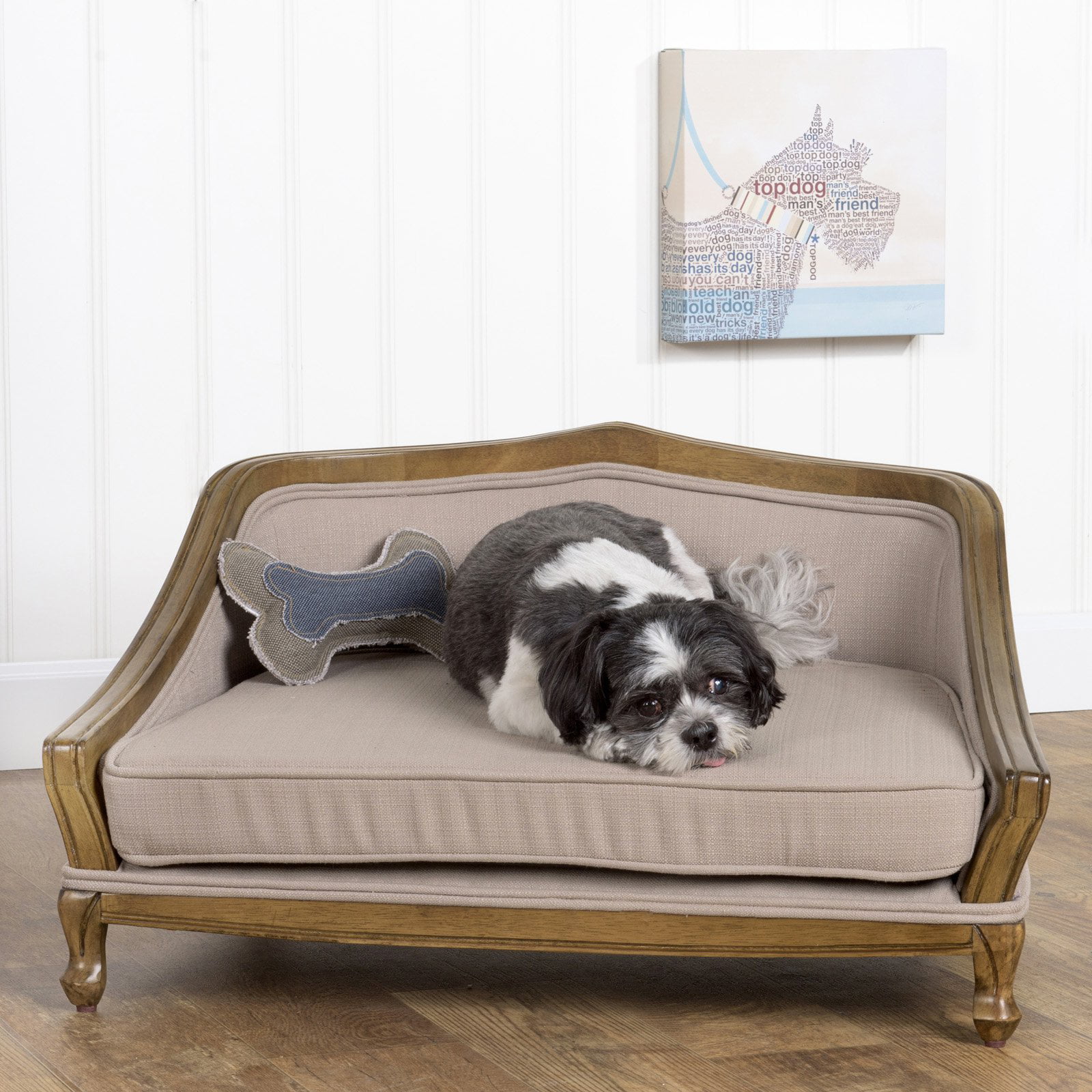 Photo 1 of HomePop Decorative Arched Wood Frame Pet Bed in Sand