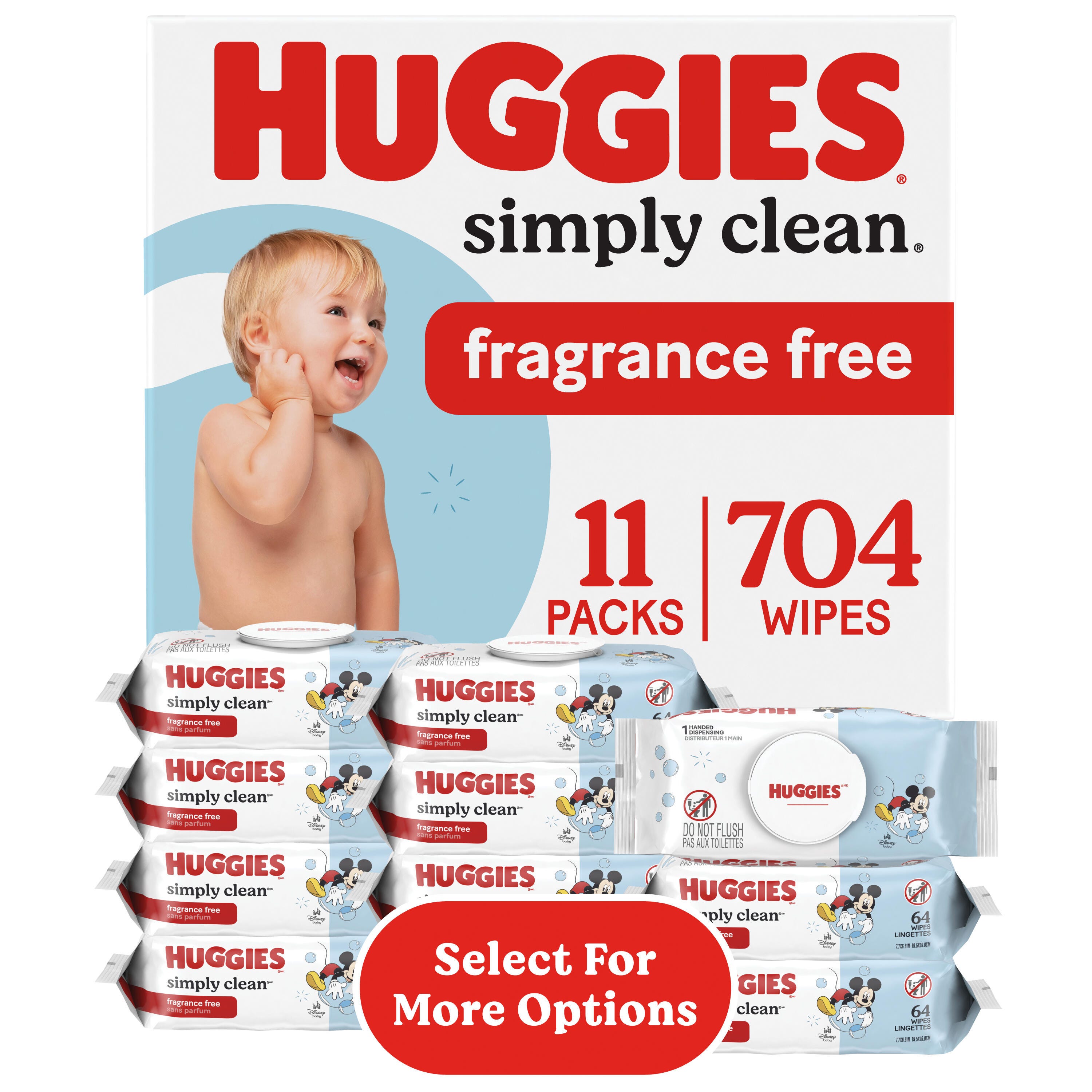 Huggies Simply Clean Unscented Baby Wipes, 11-Pack, 704 Count photo 1
