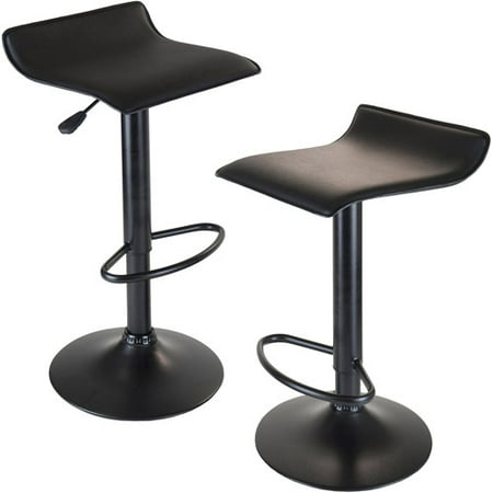 Obsidian Air Lift Stools, Set of 2, Black