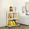 thumbnail image 6 of Rolling Storage Shelves with Wheels | 4-Tier Plastic Storage Rack | White or Black Mobile Shelving Unit for Kitchen Pantry Bathroom Closet | 23.2x15.7x8.2 Inches | Easy Assembly, 6 of 6