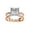 Rose Gold, variant on Split Shank Halo Engagement Ring for Women Center 7MM Princess and Round Lab Created Moissanite Wedding Promise Rings Jewelry Gift for Her In 10K Solid White Gold Size 7