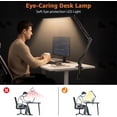thumbnail image 6 of Upgrade Swing Arm LED Desk Lamp with Clamp, 80 Beads, 5 Color Modes & 11 Brightness Levels, 360° Adjustable Arm, Eye-Caring Light CRI95, Timer Memory Function, for Office, Study, Crafting, 6 of 6
