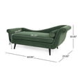 thumbnail image 3 of GDF Studio Jakyrah Contemporary Chaise Lounge with Scroll Arms, Sage Green Velvet and Dark Brown, 3 of 10