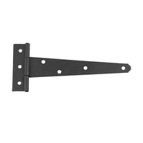 Renovators Supply Black T Strap Shed Door Hinge 7 in. Rustic Flush Mount Cast Iron Barn Door Shed Hinge w/Hardware
