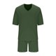 thumbnail image 4 of Blusa de Manga Corta Hombres de Moda Casual Sólido Turndown Top Blusas Traje Conjunto, Traje de Dos Piezas para Diario Y Casual, 4 of 6