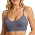 thumbnail image 4 of Gytharion Women's Ribbed Sports Bras Solid Color Wide Straps Flexible Support Seamless Bras Workout Comfort Wireless Bras, 4 of 7