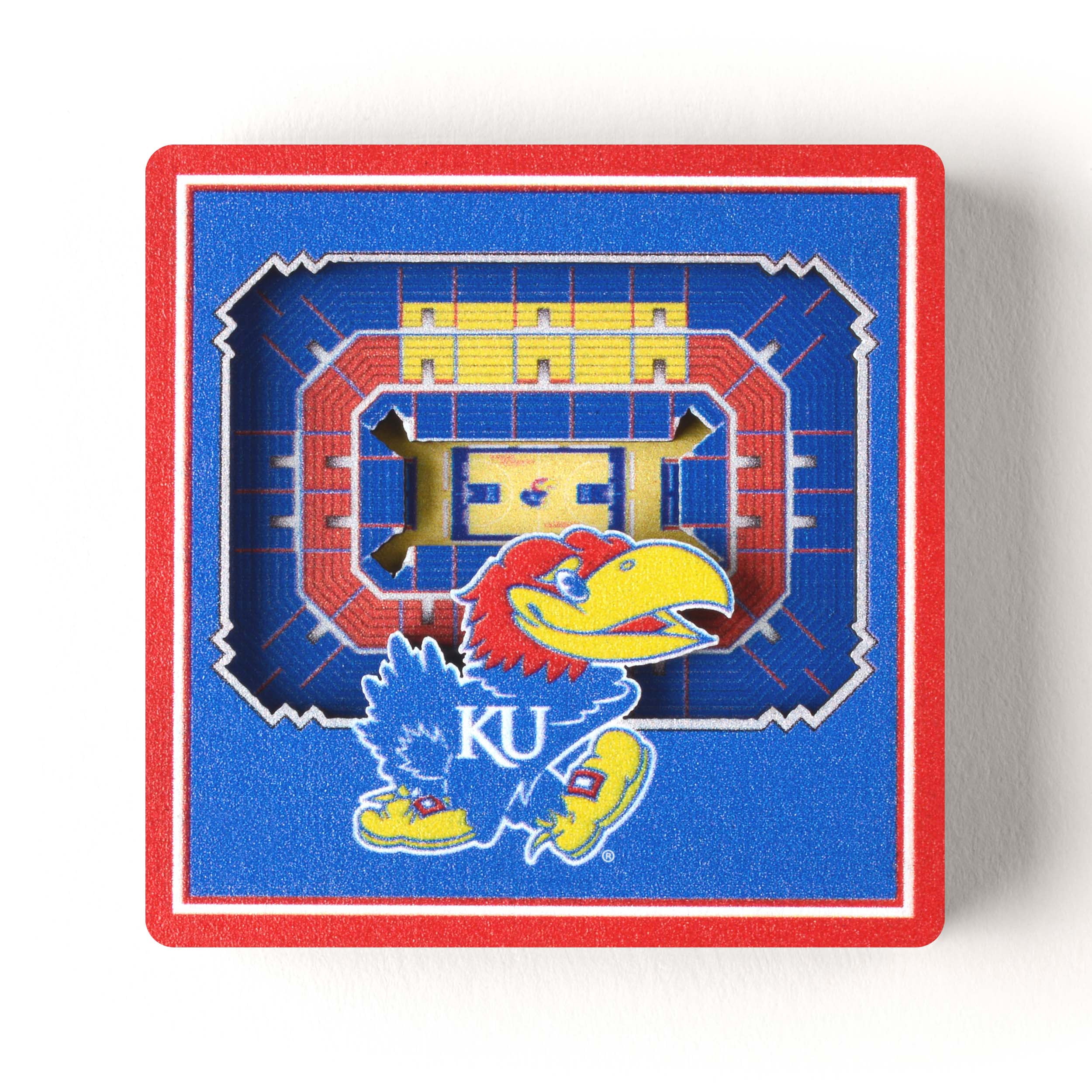 YouTheFan NCAA Kansas Jayhawks 3D StadiumView Magnet