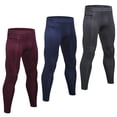 thumbnail image 1 of Paquete de 3 pantalones de compresión para hombre, elásticos, ajustados, que absorben la humedad, secado rápido, 1 of 7