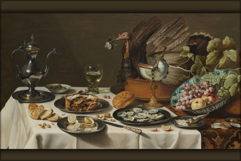 24"x36" Gallery Poster, Still Life with Turkey Pie by pieter claesz