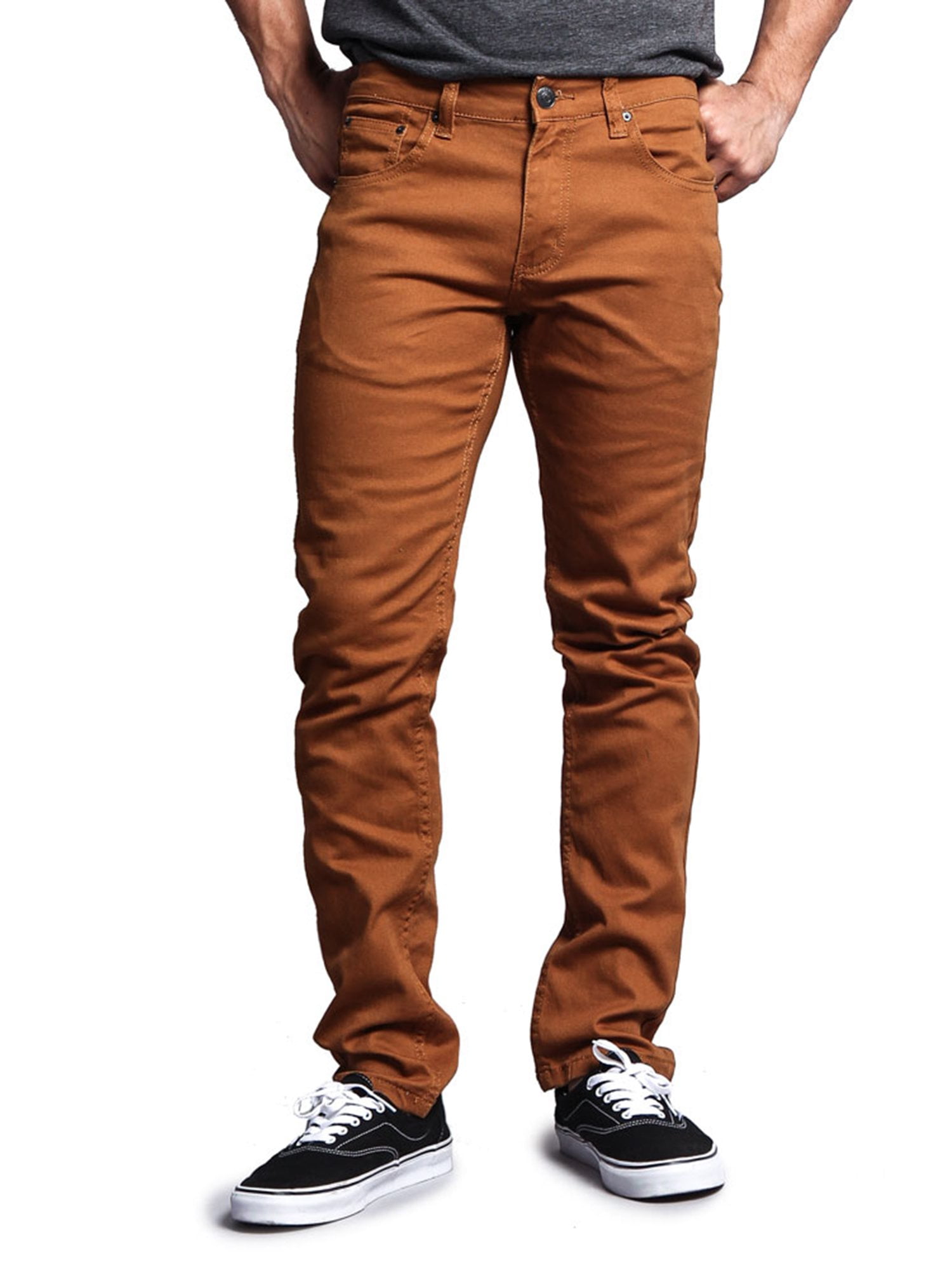 mens orange denim jeans