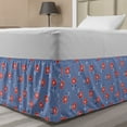 thumbnail image 1 of Folk Art Bed Skirt, Russian Retro Style Inspired Repeated Polka Dots and Flowers, Elastic Bedskirt Dust Ruffle Wrap Around for Bedding Decor, 4 Sizes, White Violet Blue and Scarlet, by Ambesonne, 1 of 2