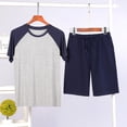 thumbnail image 3 of JTieacloth Comfy Nightwear Mens Summer Home Wear Casual Pajamas Home Set Blue, 3 of 3