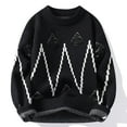 thumbnail image 6 of Atogsazn Mens Oversized Knitted Sweater Casual Crewneck Long Sleeve Pullover Sweater Thick Warm Tops Outfit 03-Black XL Fashion, 6 of 6