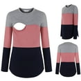 thumbnail image 2 of 2026 ! asdoklhq Maternity Clothes for Women,Women Maternity Nursing Clothes Patchwork Long Sleeve Breastfeeding Tops, 2 of 9