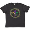 thumbnail image 3 of Inktastic Mardi Gras Fleur de Lis Beads Youth T-Shirt, 3 of 5