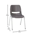 thumbnail image 4 of 2 Piece Chairs, Gray Plasti Frame, Curved Back, Cut Out Design, 4 of 4